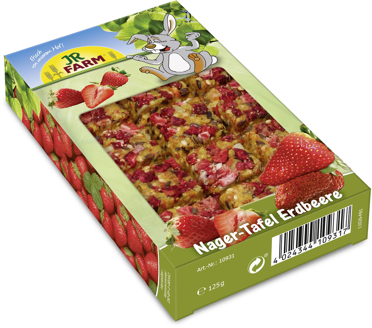 JR FARM Nager-Tafel Erdbeere 125g Kleintiersnack