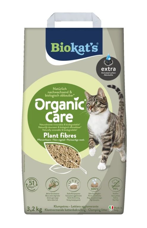 Biokats Organic Care Plant Fibres Extra 3,2kg Premiumkatzenstreu