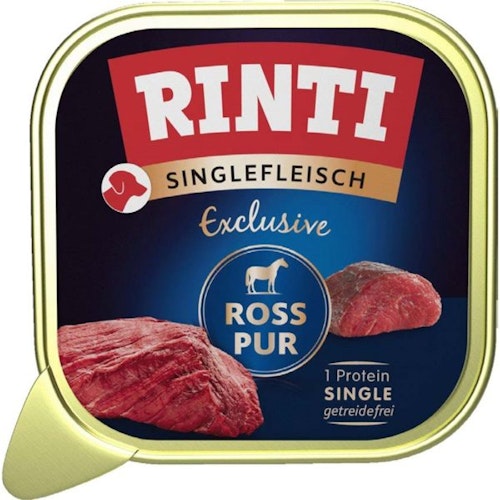 Rinti Singlefleisch Excusiv Schale 10x150g Ross PUR Hundenassfutter