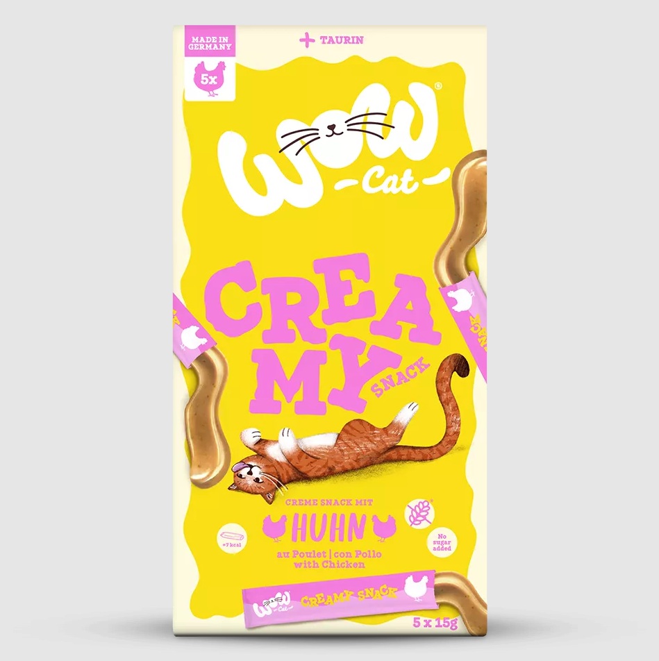 WOW Creamy Snack Huhn CAT 5 x 16g