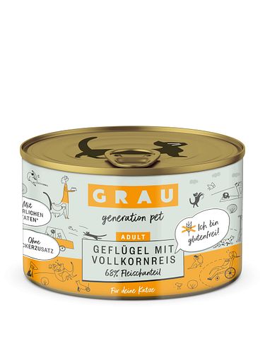 grau Katze 200 Gramm Katzennassfutter