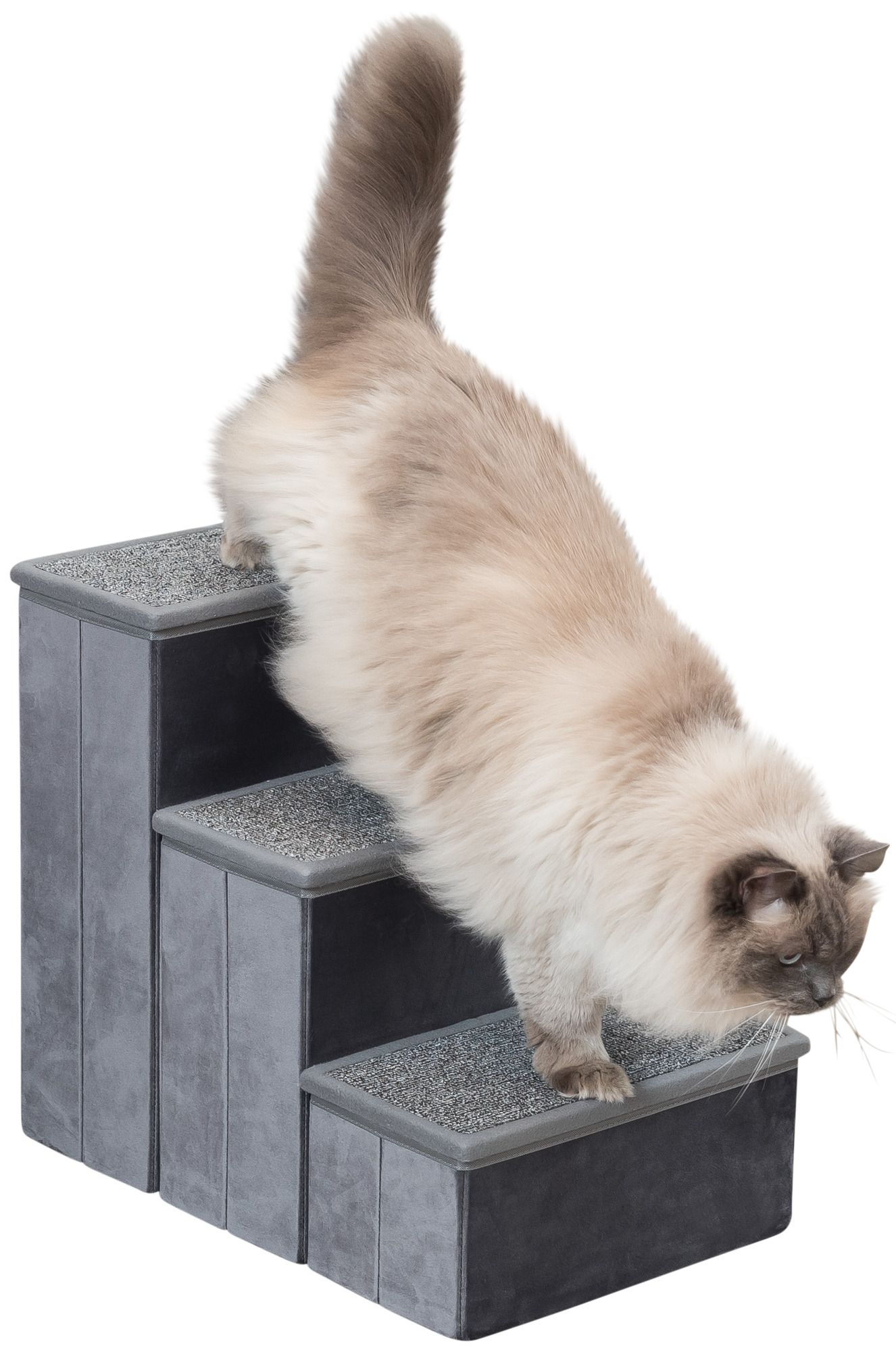 TRIXIE Treppe mit Stauraum, 34 × 45 × 50 cm, grau