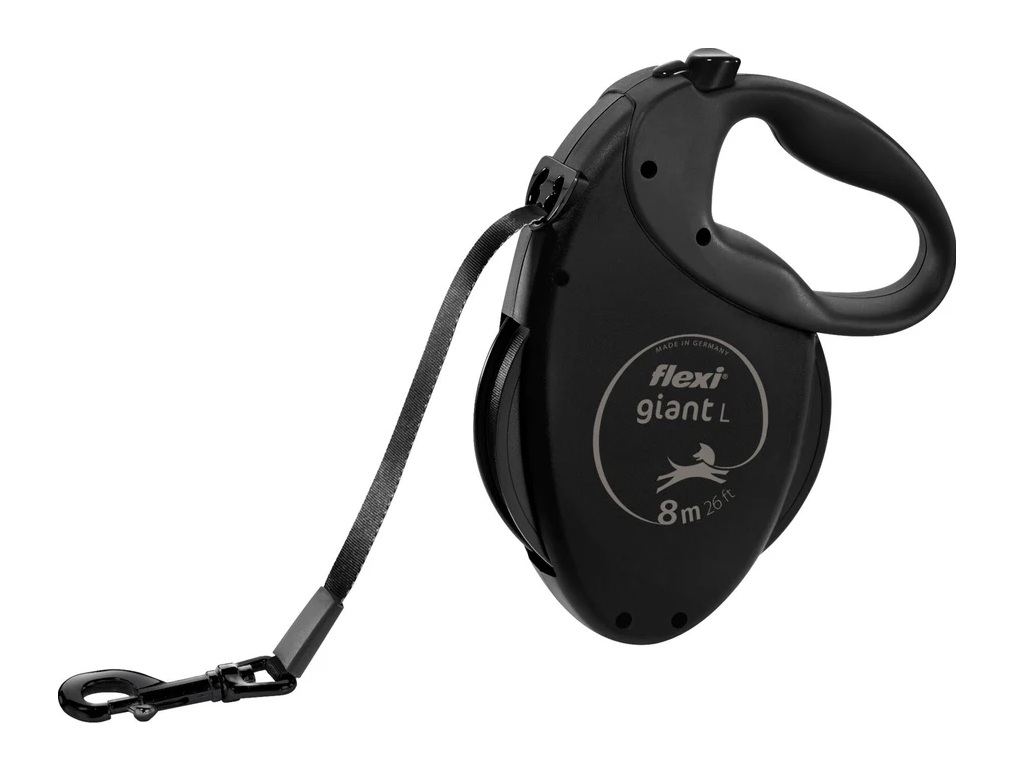 TRIXIE flexi GIANT Black Edition, Gurt, L: 8 m, mattschwarz