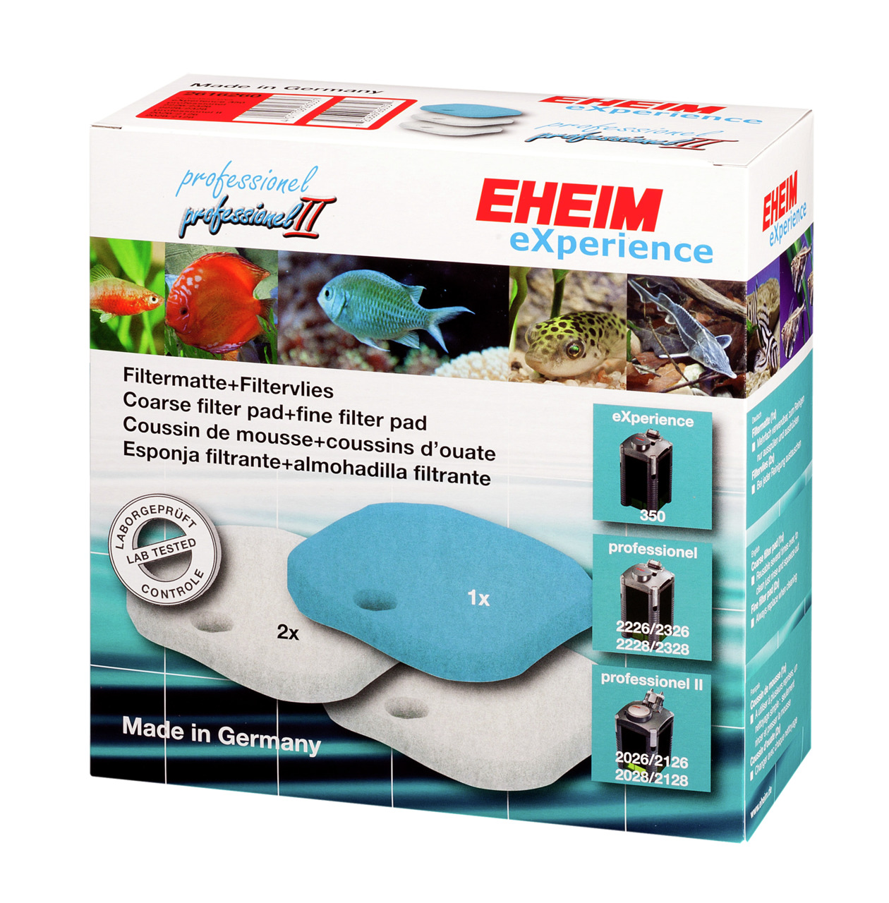 EHEIM Aquarium Set 1 x Filtermatte & 2 x Filtervlies für 2026-2128 professionel II & 2226-2328