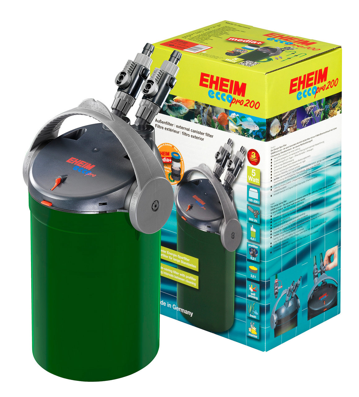EHEIM 2034 ecco pro 200 Außenfilter mit Filtermasse