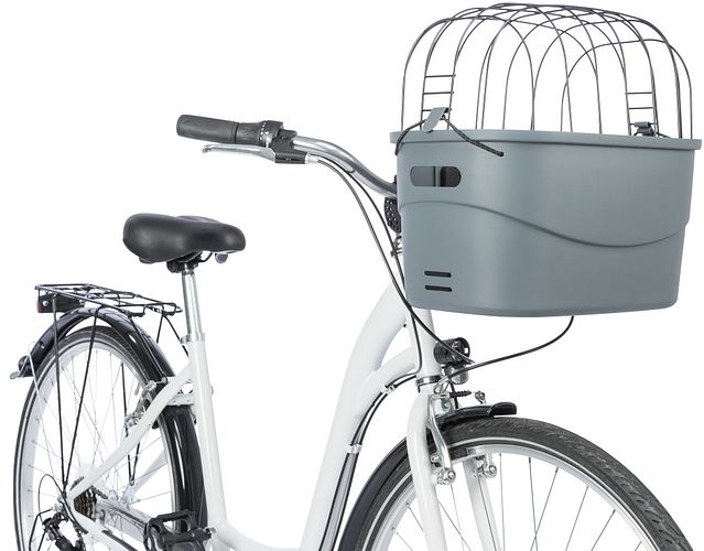 TRIXIE Front-Fahrradkorb, Kunststoff, 42 × 39 × 30 cm, grau