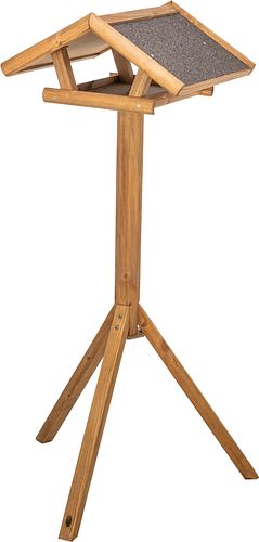 TRIXIE Futterhaus mit Ständer, Kiefernholz, 46 × 22 × 44 cm/1,15 m, braun