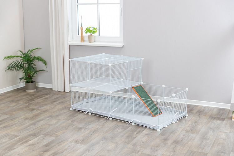 TRIXIE Indoor Freilaufgehege, Metall/Kunststoff, 140 × 35 × 70 cm, weiß