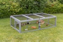 Vorschaubild Freilaufgehege mit Abdeckung, Holz, 174 × 48 × 109 cm, grau