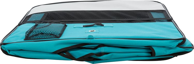 TRIXIE Freilauf mit Netz/Boden, Meerschwein., Polyester, ø 130 × 55 cm, türkis/hellgrau