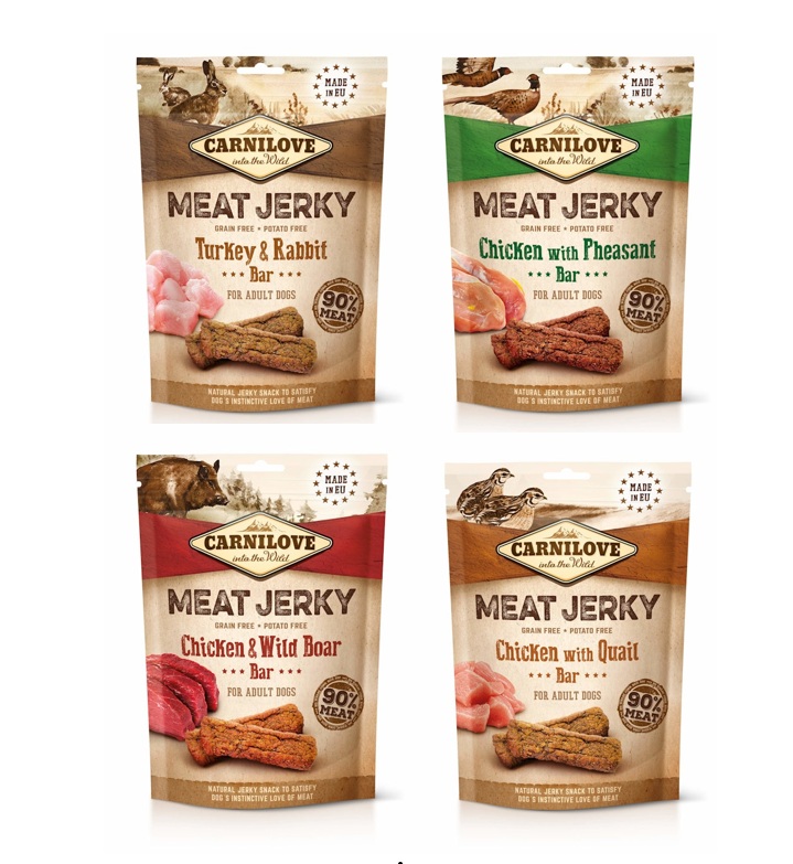 CARNILOVE Snack-Mix Meat Jearkys 4x100g Hundesnack