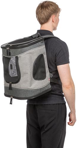 TRIXIE Rucksack Timon, 34 × 44 × 30 cm, schwarz/grau