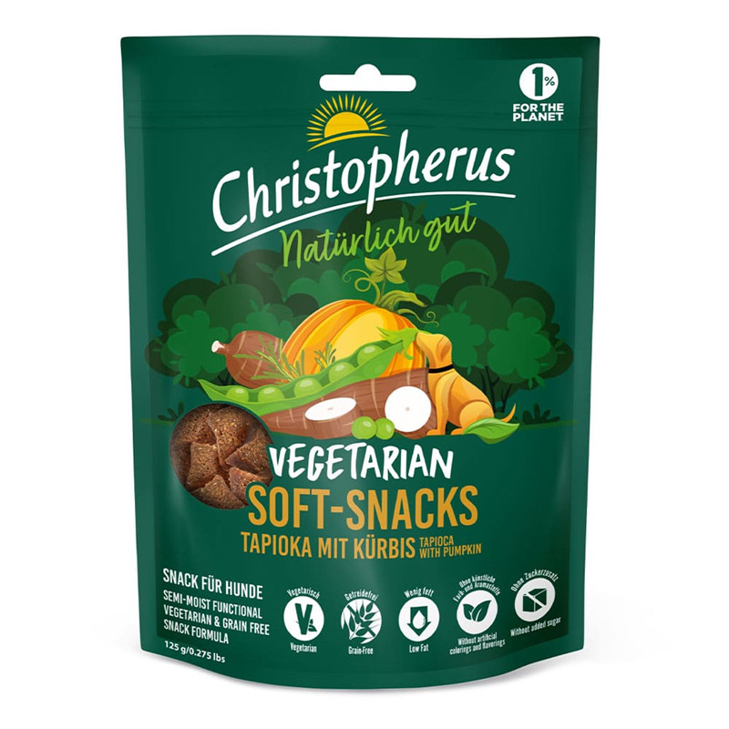 Christopherus 12 x 125g Vegetarian Soft Snack-Tapioka+Kürbis