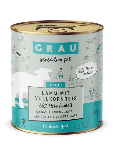 grau Hund 800 Gramm Hundenassfutter
