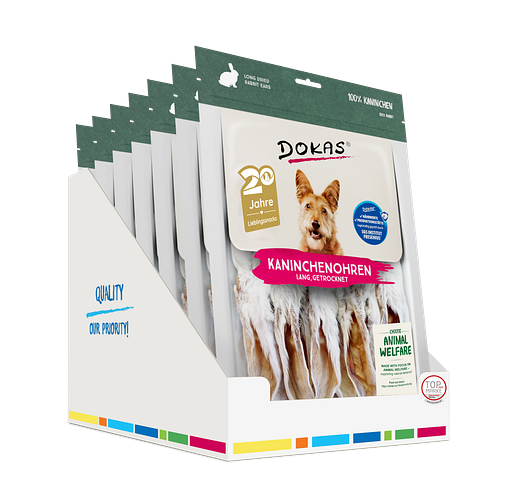 DOKAS Kaninchenohren getrocknet Hundesnack