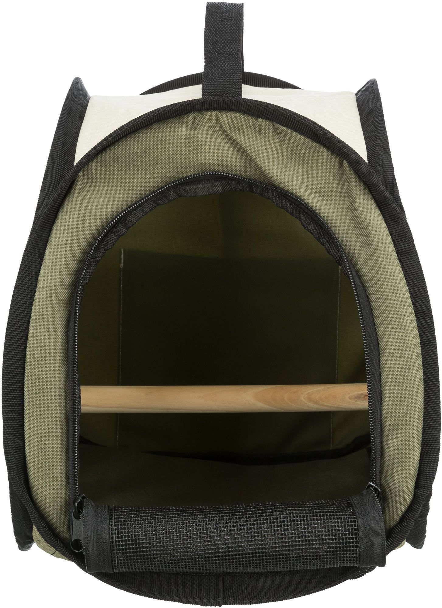 TRIXIE Transporttasche, Vogel, 27 × 32 × 27 cm, beige/olivgrün