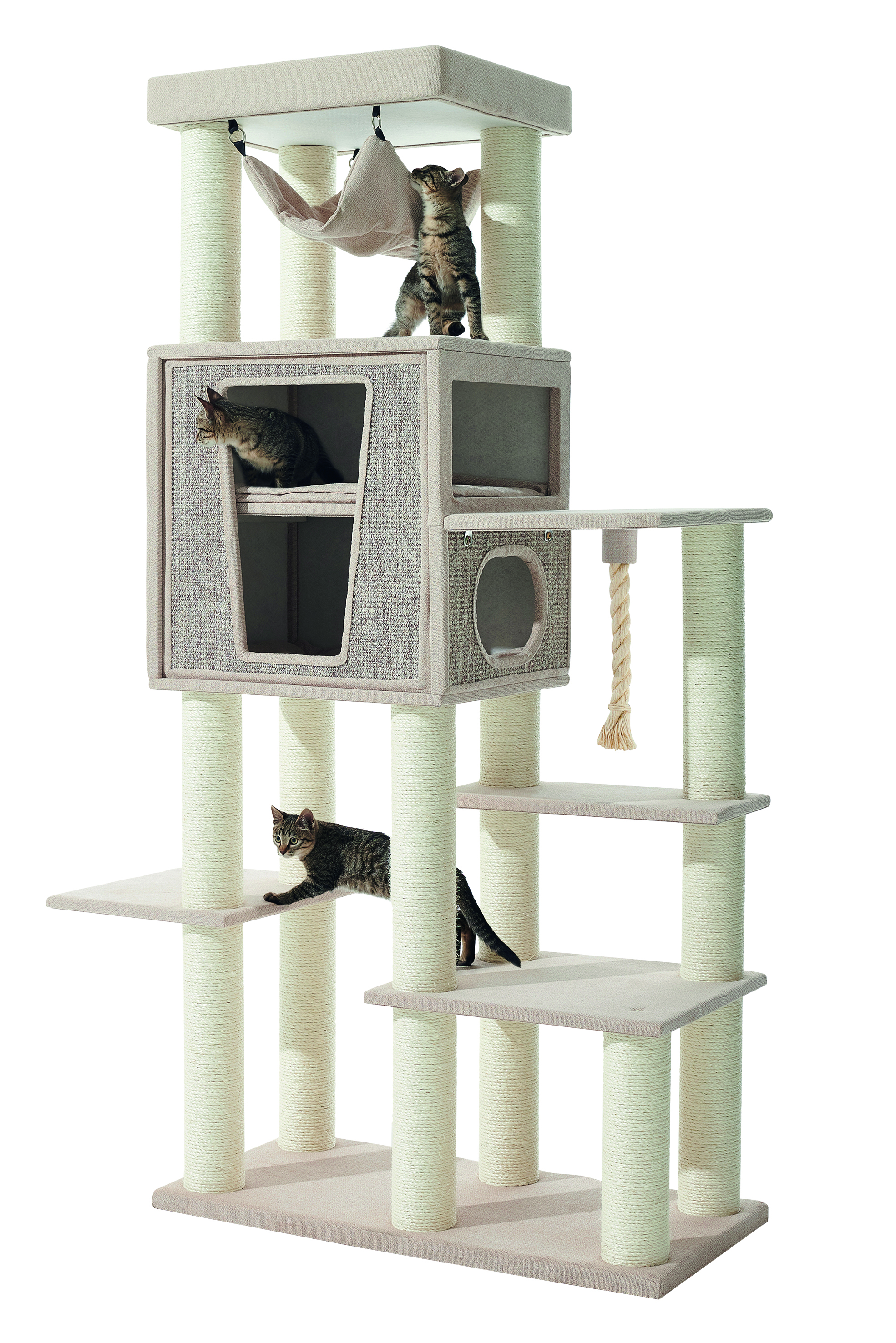 NOBBY Kratzbaum "KASIL" cream Leinenoptik; 100 x 50 x 203 cm