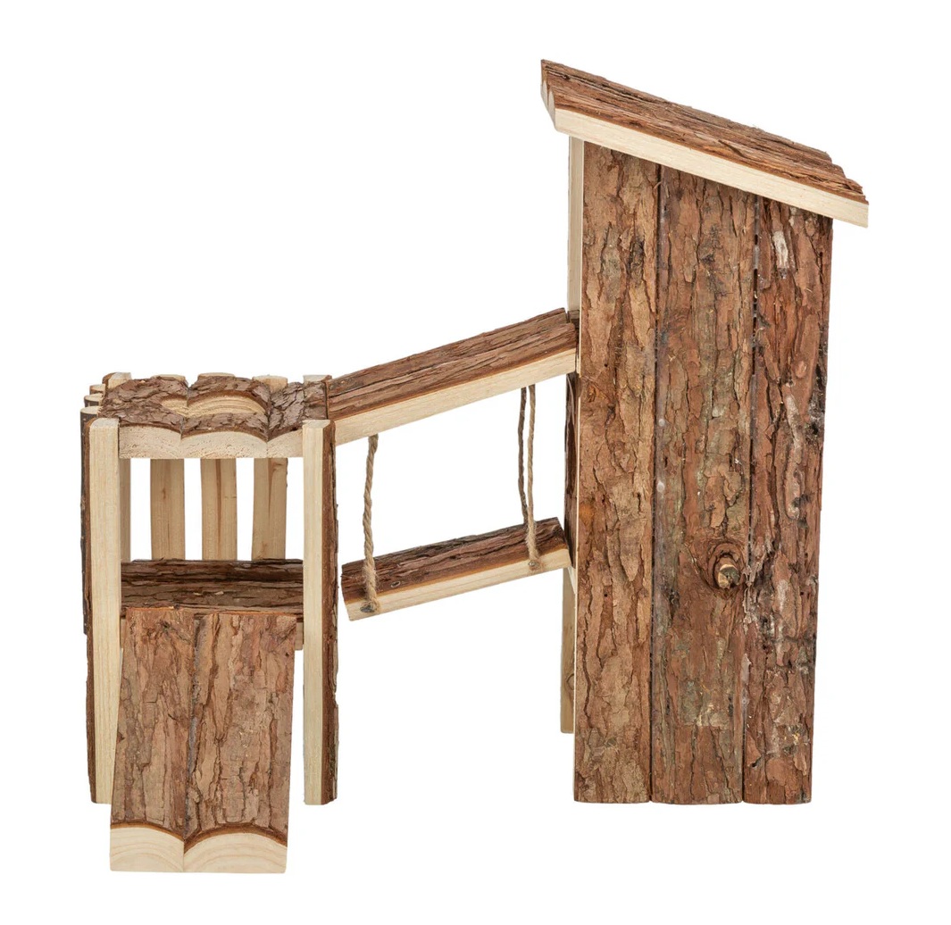 TRIXIE Spielplatz Tjorven, Mäuse/Hamster, Rindenholz, 32 × 19 × 29 cm