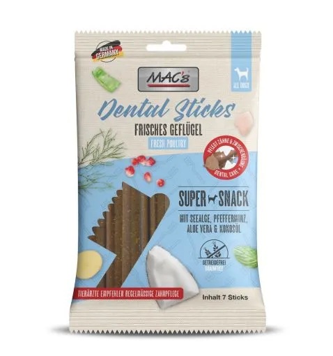 MAC's Dog Dental Sticks 20 x 180g Geflügel Hundesnack-Sparpaket