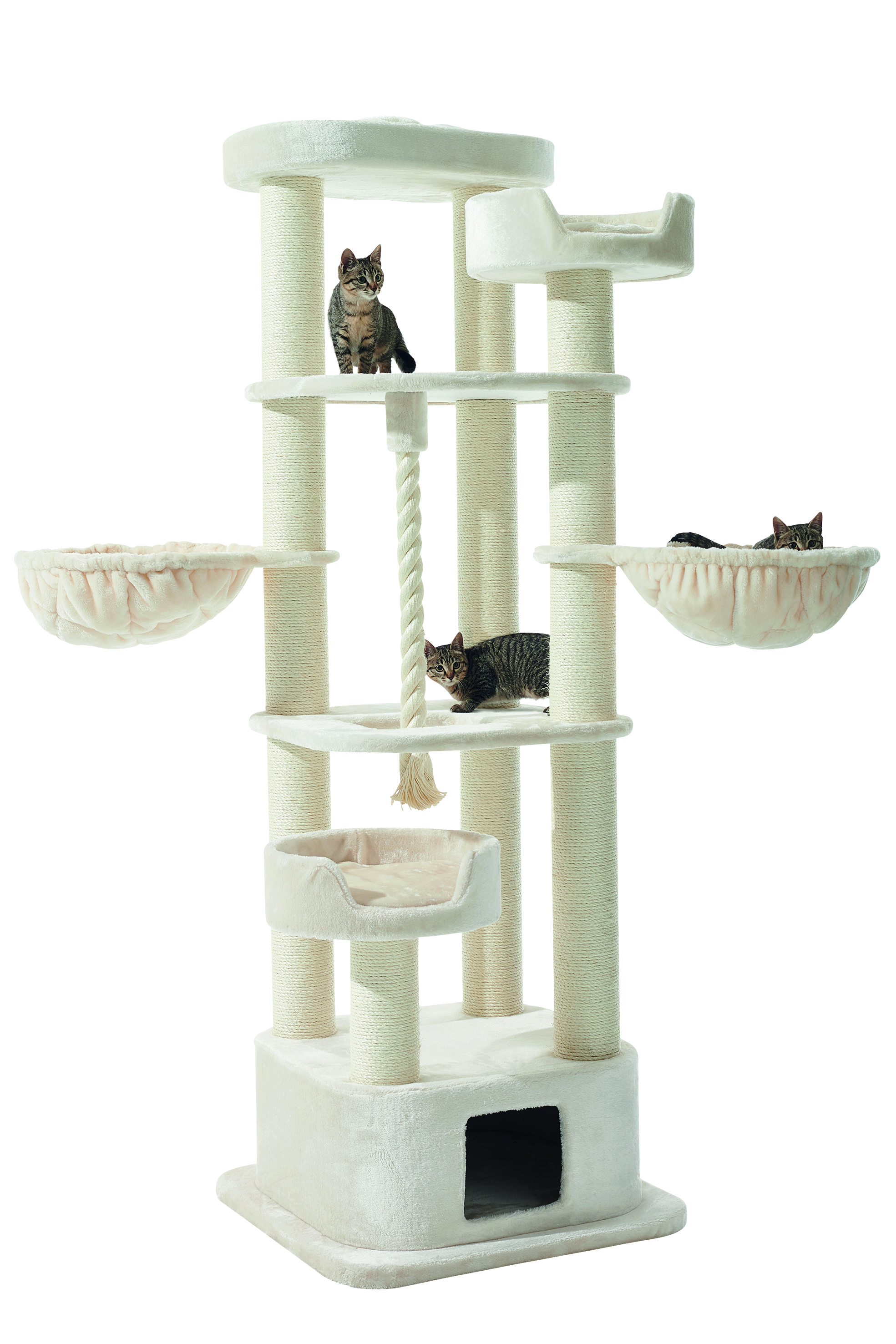 NOBBY Kratzbaum "MUSAN" cream; 70 x 70 x 203 cm