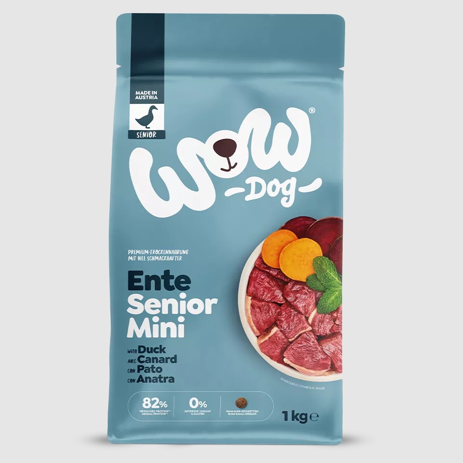 WOW Minis Senior Ente 1kg Hundetrockenfutter