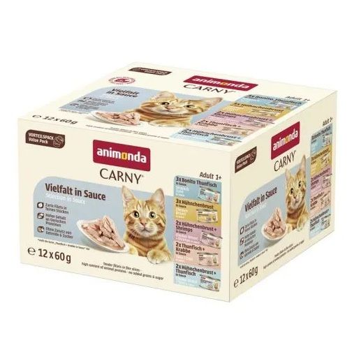 animonda Fine Filets  Vielfalt in Sauce 12x60g MP Katzennassfutter