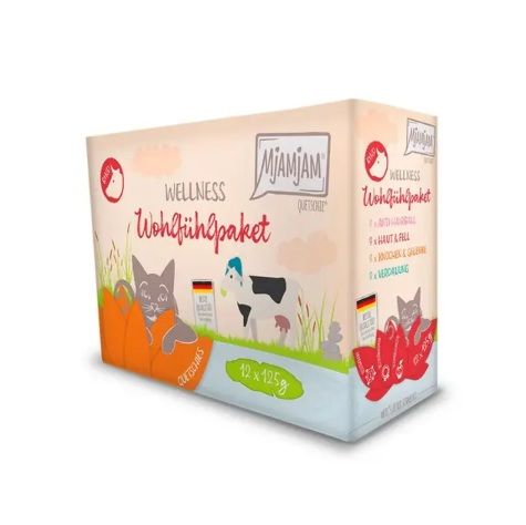 Mjamjam Wellness Wohlfühlpaket Rind 12x125g MP Katzennassfutter