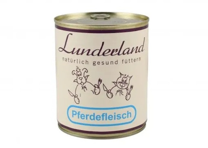Lunderland Dose 12x800g Pferdefleisch Hundenassfutter
