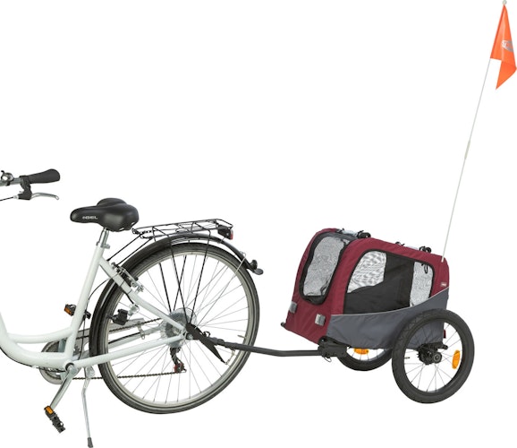 TRIXIE Fahrrad-Anhänger 2.0 schwarz/rot Größe S (53 x 60 (117) x 60 cm)