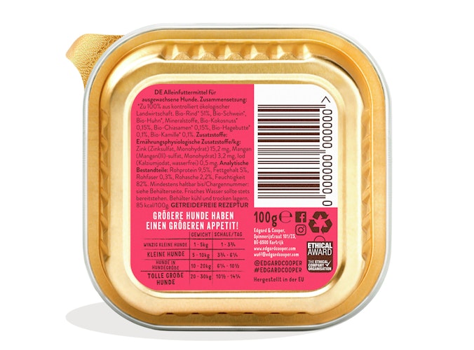 Edgard&Cooper Adult BIO 100 Gramm Hundenassfutter