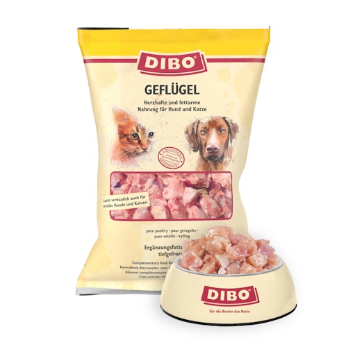 DIBO Geflügel Spezialfutter / Frostfutter für Hunde und Katzen