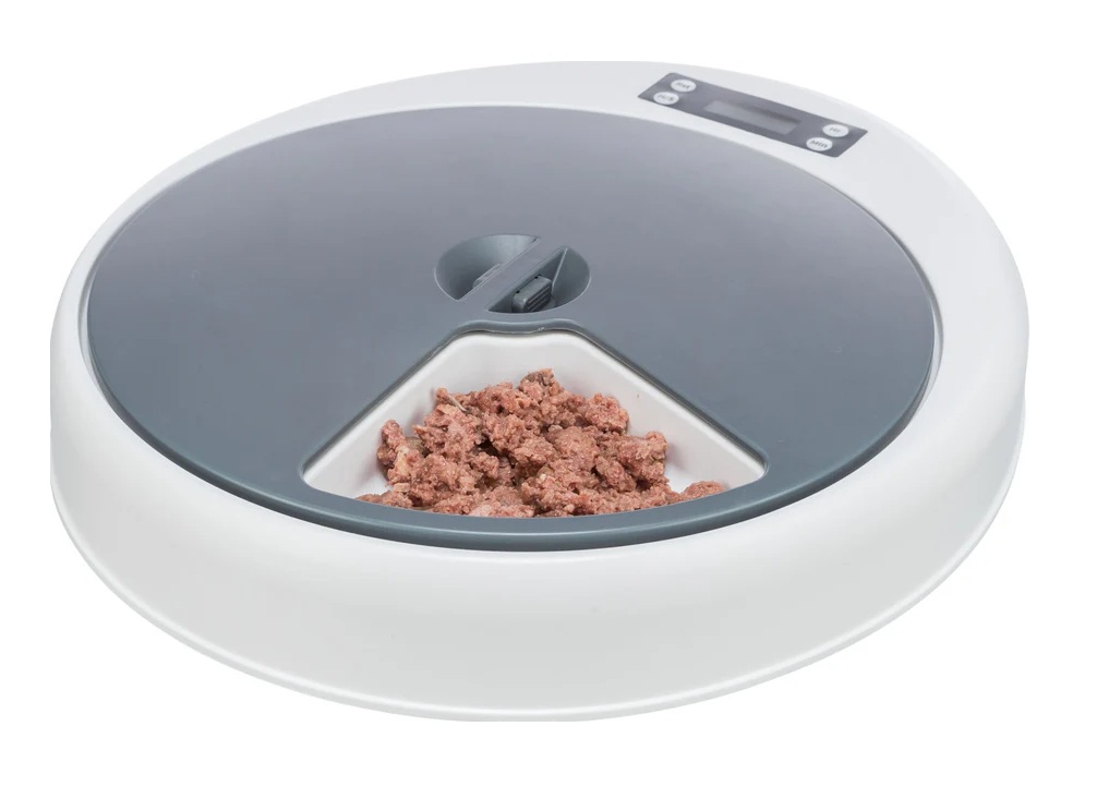 TRIXIE Futterautomat TX4+1, 5 × 0,25 l/34 × 6 × 39 cm, weiß/grau