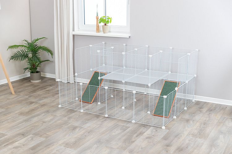 TRIXIE Indoor Freilaufgehege, Metall/Kunststoff, 140 × 35 × 70 cm, weiß