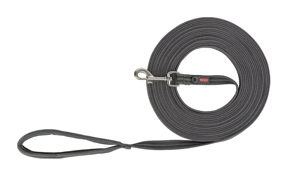 TRIXIE Fusion Schleppleine, gummiert, M–L: 10 m/17 mm, grafit