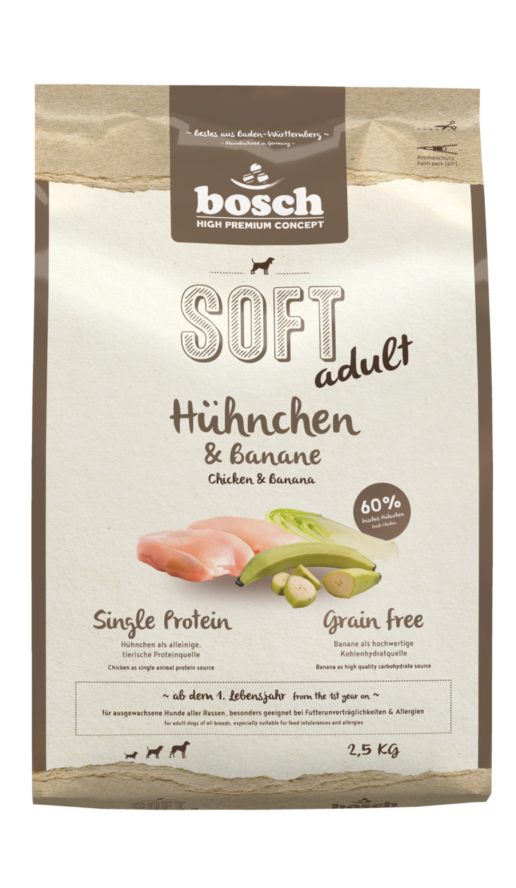 bosch SOFT adult Hühnchen & Banane Hundetrockenfutter
