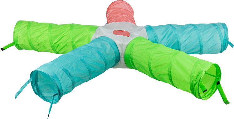 TRIXIE Spieltunnel 6 Ausgänge, erweiterbar, Zwergkan., 5 × ø 18 cm/47cm, diverse