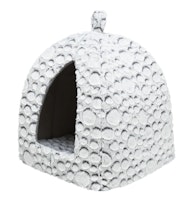 TRIXIE Höhle Mila, Plüsch, 32 × 42 × 32 cm, weiß-grau