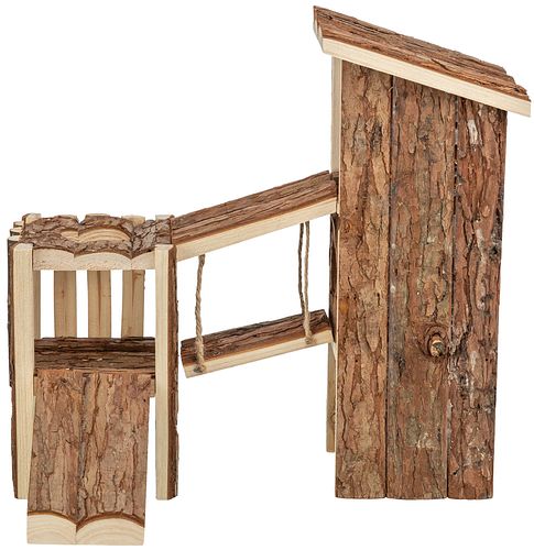 TRIXIE Spielplatz Tjorven, Mäuse/Hamster, Rindenholz, 32 × 19 × 29 cm