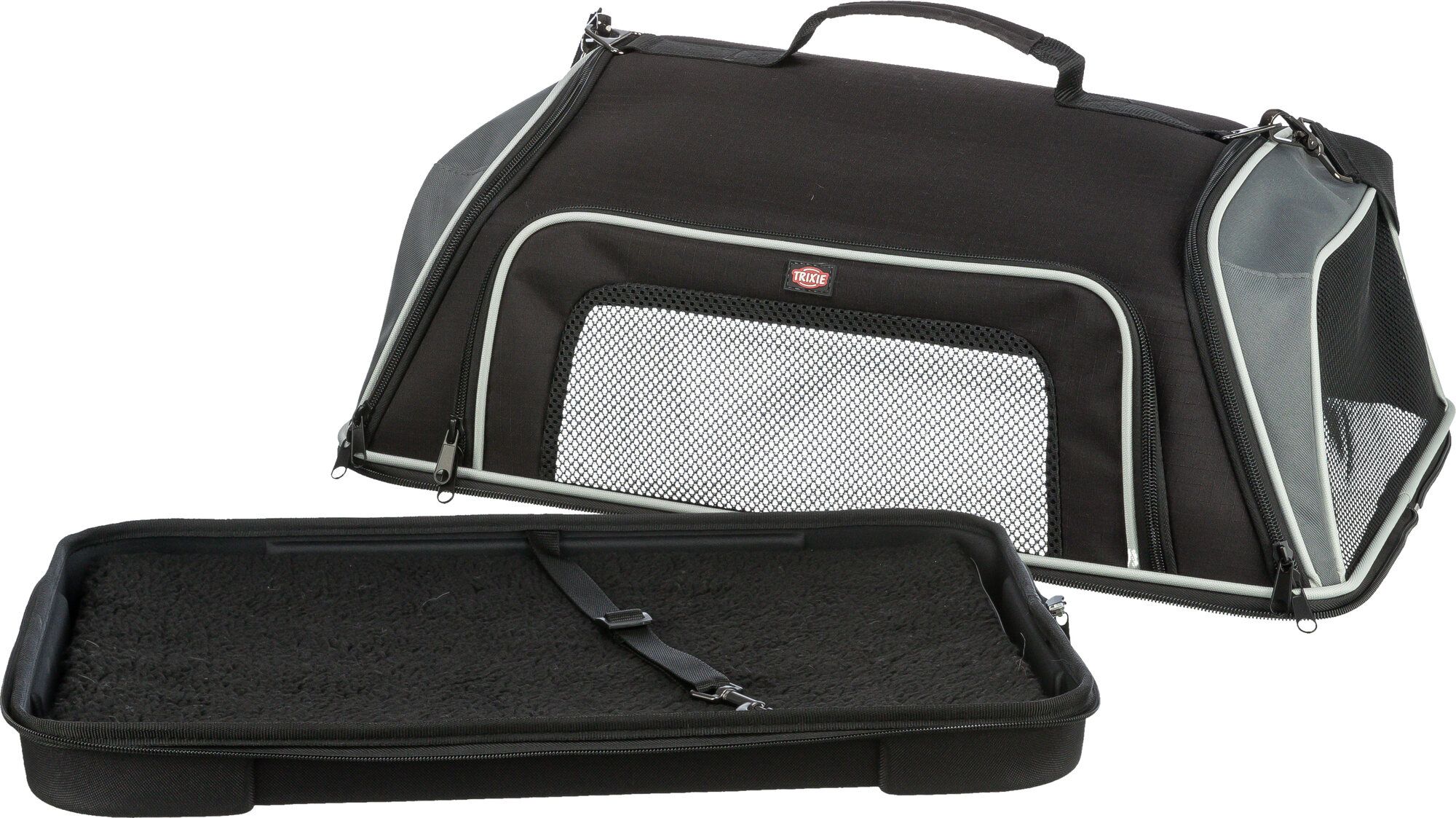 TRIXIE Airline Tasche Boarding, 55 × 23 × 40 cm, schwarz/grau