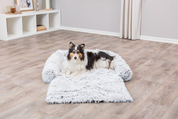 TRIXIE Polster-Schondecke Harvey, eckig, 90 × 90 cm, weiß-schwarz