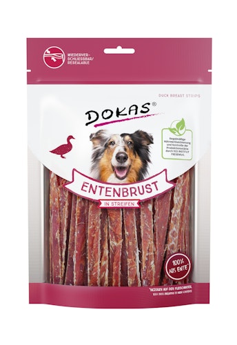Dokas Entenbrust in Streifen Hundesnack