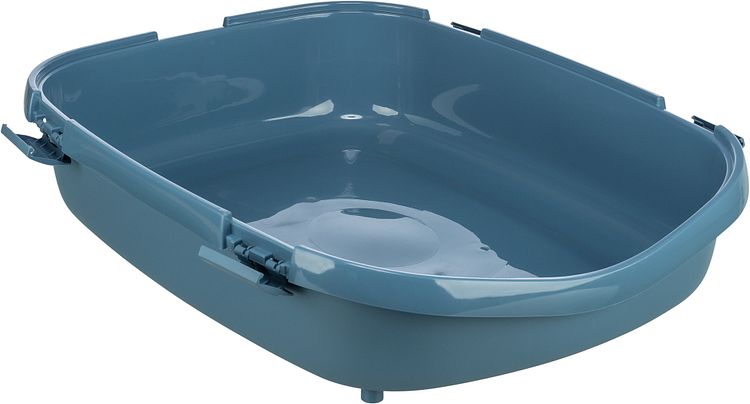 TRIXIE Katzentoilette Primo XXL, mit Rand, 56 × 25 × 71 cm, blau/weiß