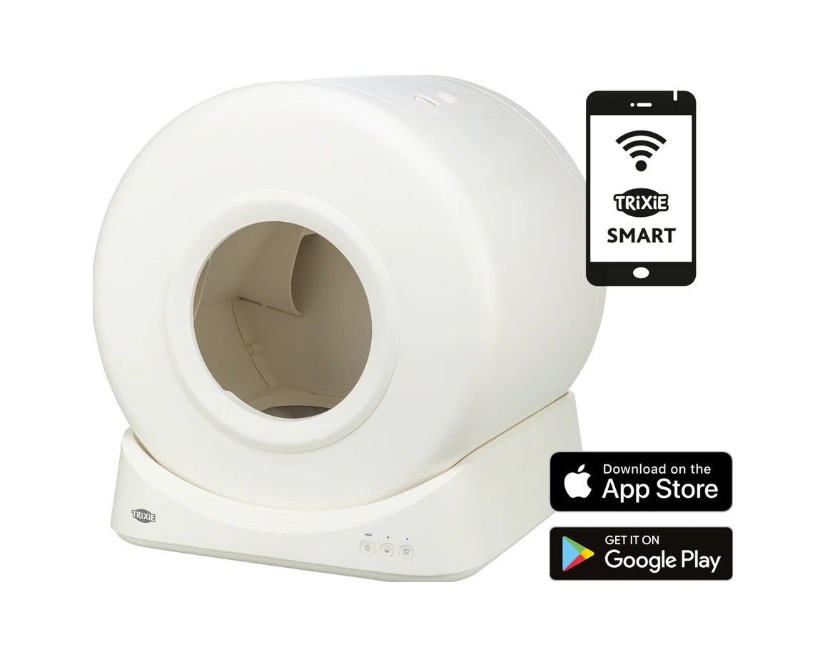 TRIXIE Smarte Katzentoilette, Kunststoff, 51 × 56 × 54 cm, weiß