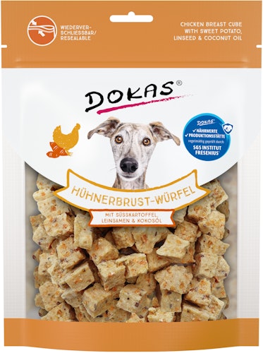 DOKAS Würfel & Kokosöl 150 Gramm Hundesnacks