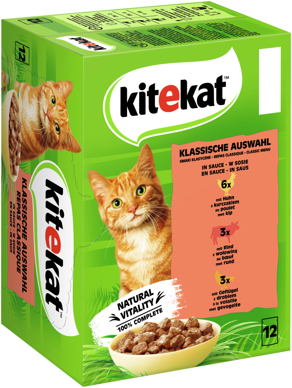 KITEKAT klassisische Auswahl Sauce  Multipack 12 x 85 Gramm Katzennassfutter