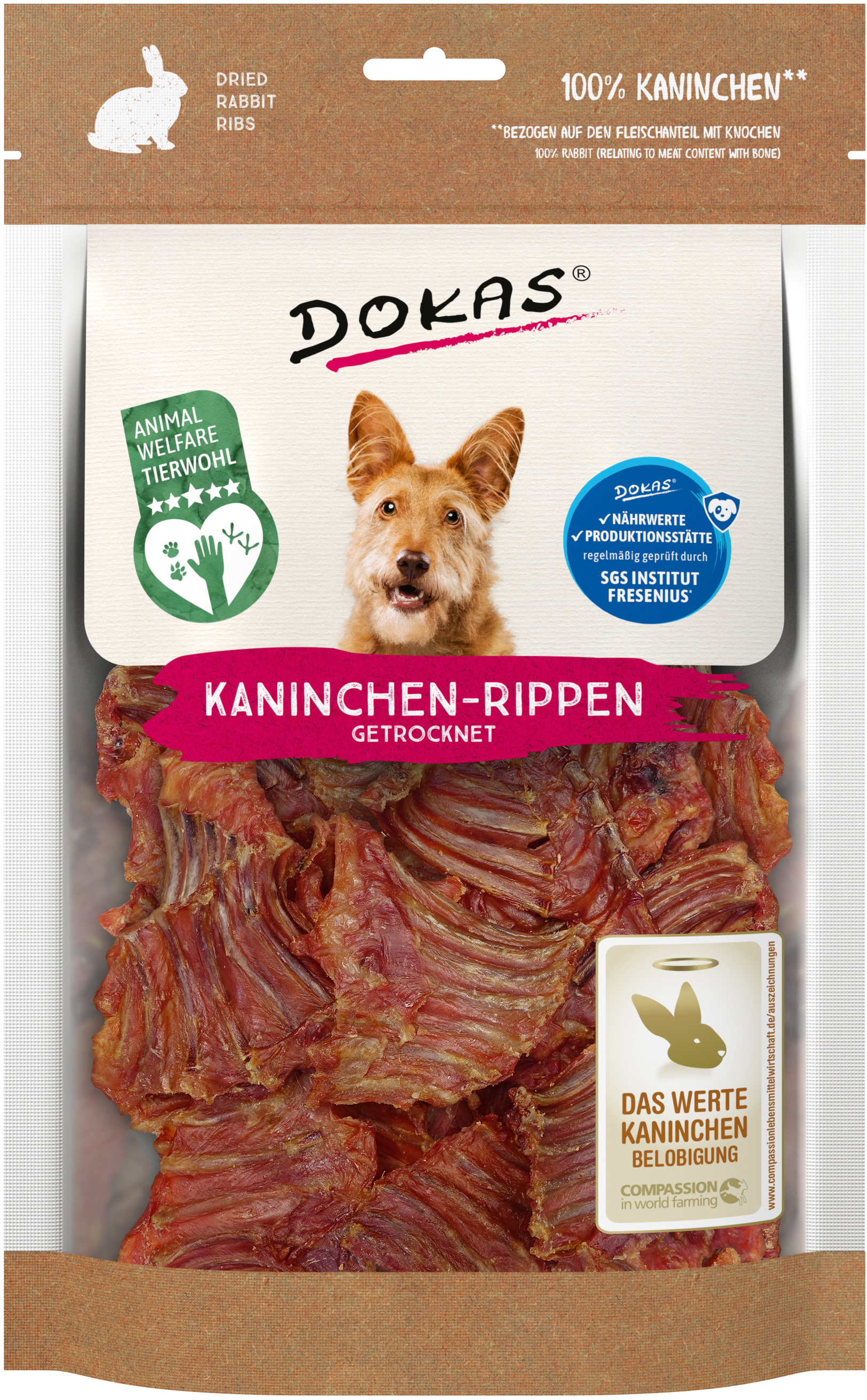 DOKAS Kaninchen 100 Gramm Hundesnacks