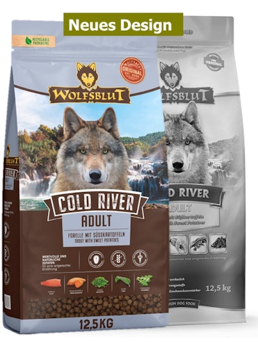 WOLFSBLUT Cold River Forelle mit Süßkartoffeln Hundetrockenfutter