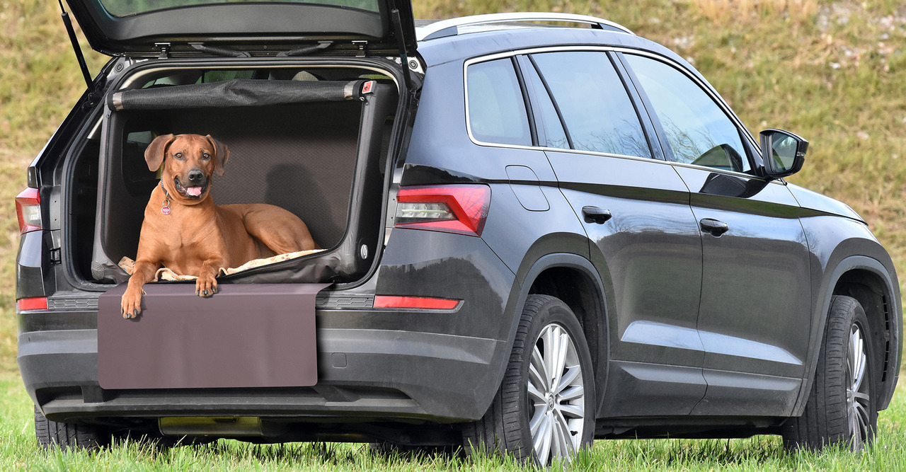TAMI Auto & Home aufblasbare Hundebox mit Airbagfunktion braun