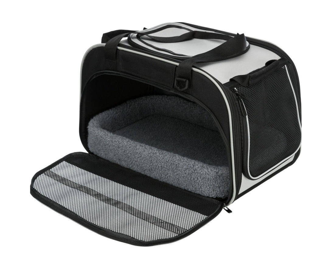 TRIXIE Wohn- und Transporttasche Valery, 29 × 31 × 49 cm, schwarz/grau