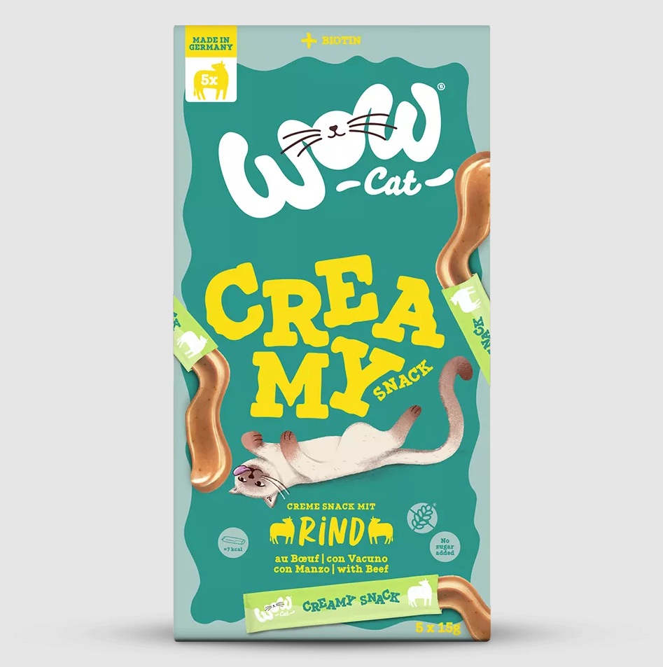 WOW Creamy Snack Rind CAT 5 x 16g
